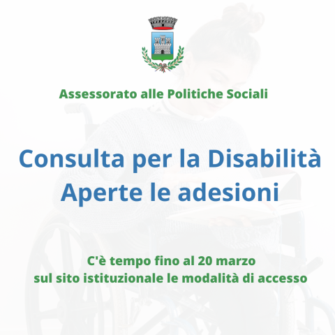 Consulta per la Disabilità, aperte le adesioni