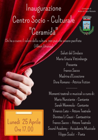 Lunedì 25 aprile inaugurazione Centro Ceramidà: l'invito del Sindaco alla cittadinanza