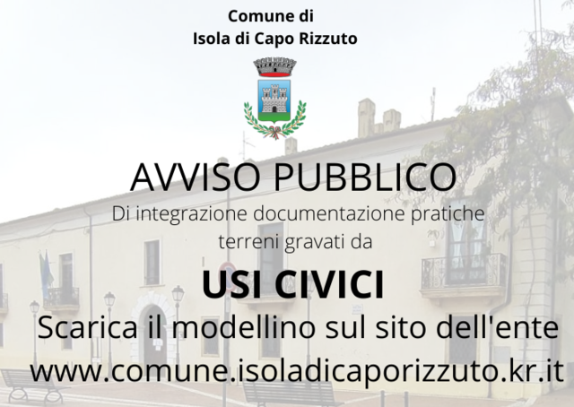 Usi Civici, avviso pubblico per integrazione documentazione pratiche aggravate da Uso Civico