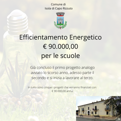 Efficientamento energetico: € 90.000,00 per l’adeguamento delle scuole 